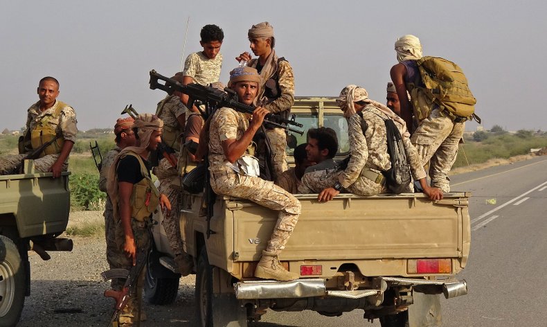 Forces loyal to Saudi-backed government in Yemen 