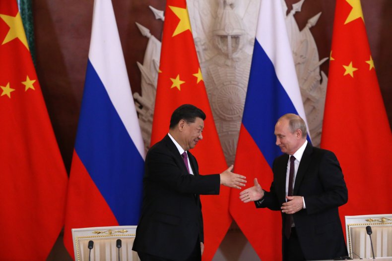 china, xi, russia, putin, hand, shake