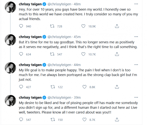 images Chrissy Teigen Twitter Delete why did chrissy teigen leave twitter