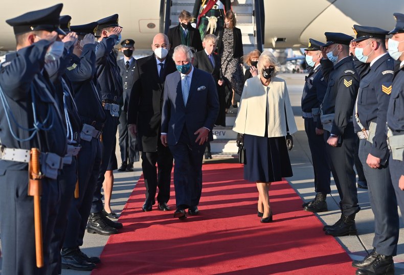 Prince Charles and Camilla Arrive in Greece