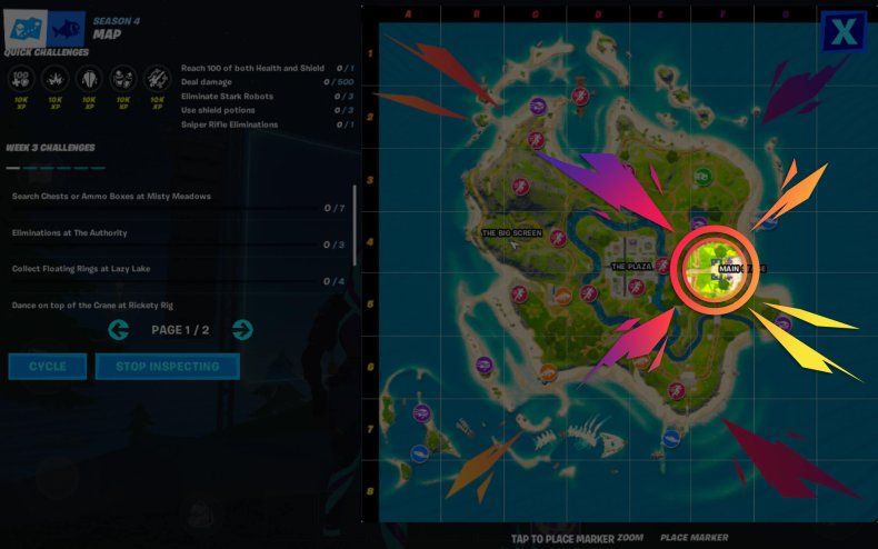 mapa do horário de início da fortnite kaskade party royale