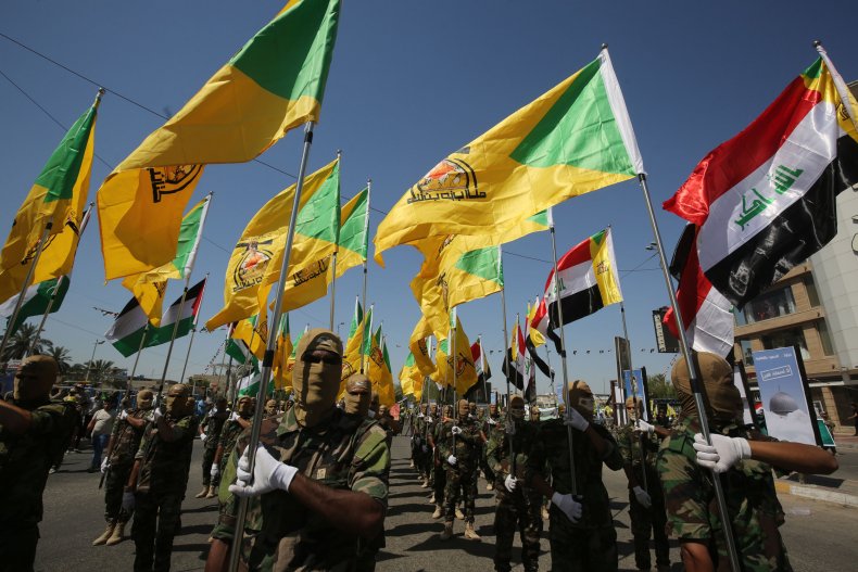 Kata'ib Hezbollah fighters in Baghdad in 2019
