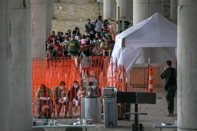 asylum seekers near Mission, Texas 3/23/2021