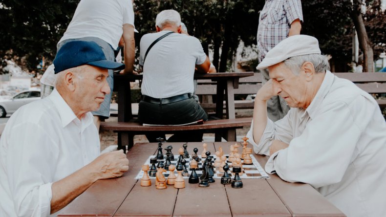 Senior Citizens Playing Chess