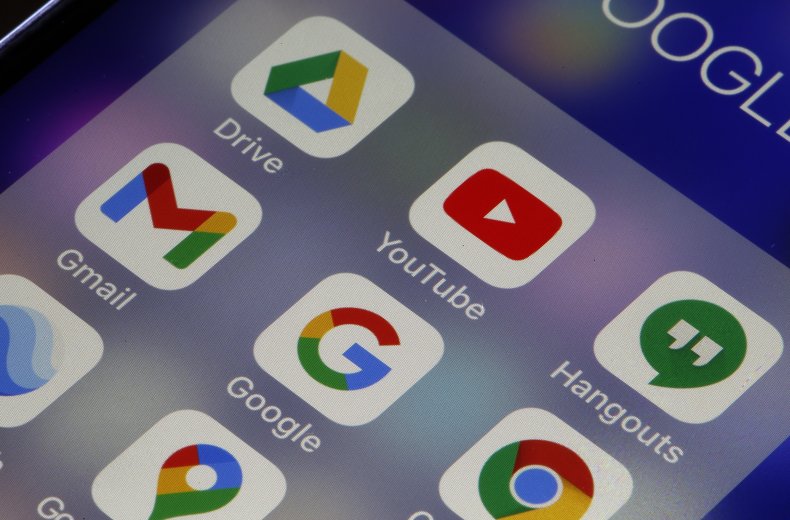 Google apps on smartphone