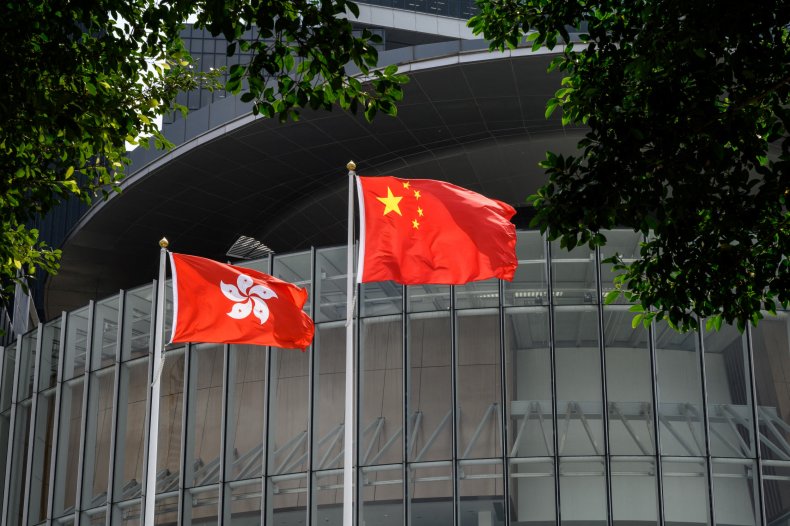 China, Hong Kong flags