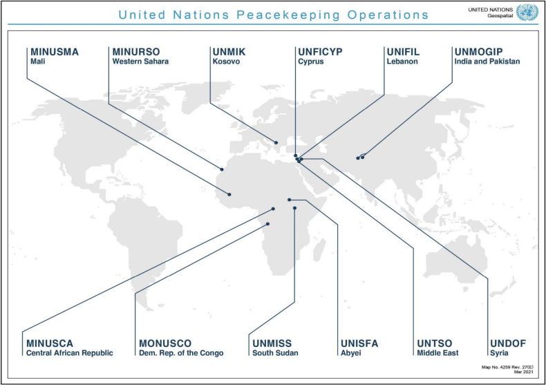 As World Wages War on COVID-19, U.N. Troops Fight on the
Front Lines 5 united, nations, peacekeeping, operations, map