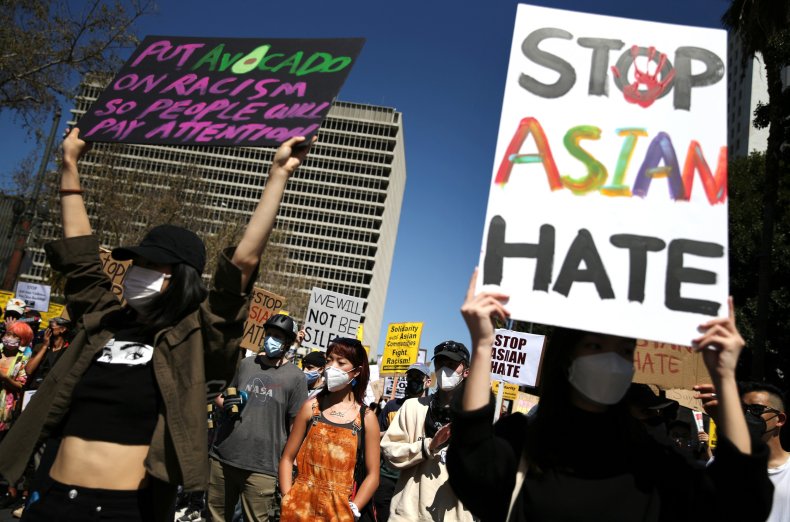 L.A. protest against anti-Asian violence March 2021