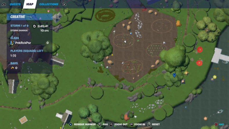 mapa do local 2 da caça ao ovo criativo da fortnite