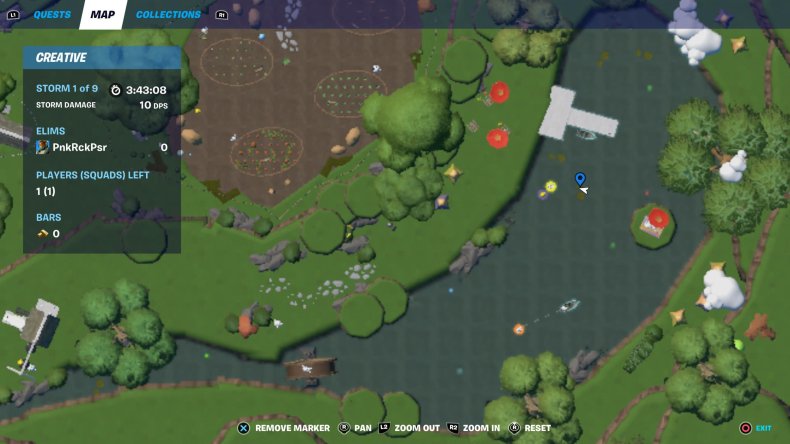 mapa do local 3 da caça ao ovo criativo da fortnite