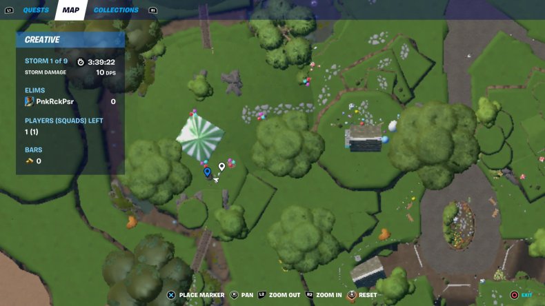 mapa do local 4 da caça ao ovo criativo da fortnite