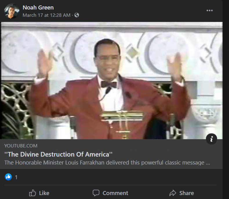 Noah Green Capitol Police Attack Facebook