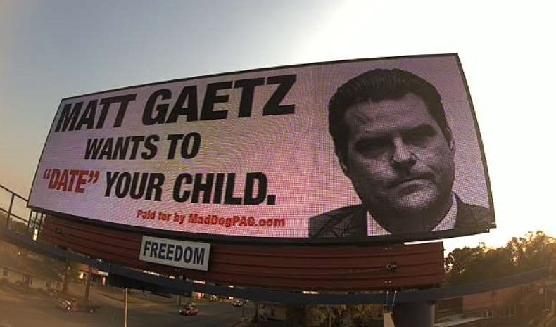 Billboard Depicting Representative Matt Gaetz