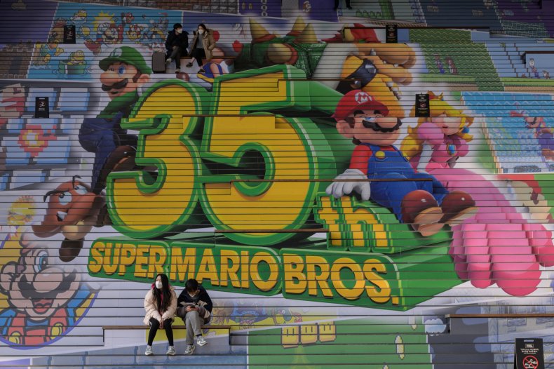 Super Mario Bros mural in Seoul