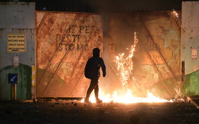 Northern Ireland Riots Attack Peace Wall
