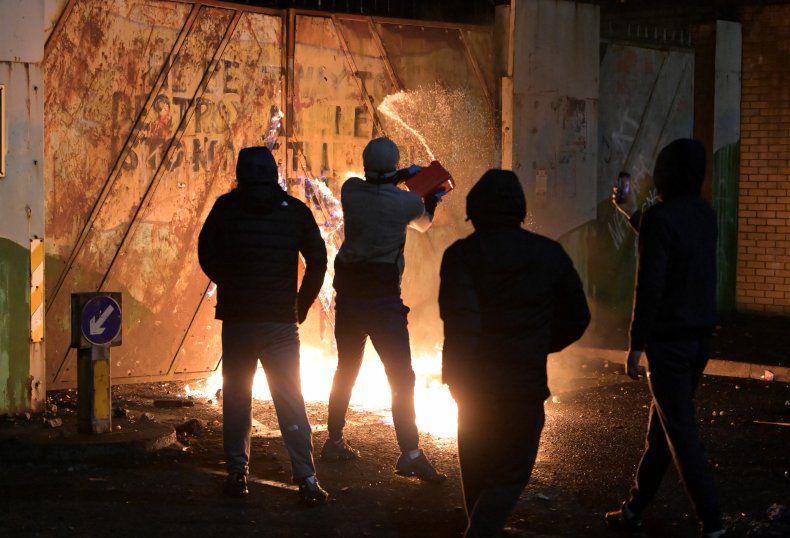 Northern Ireland Peace Wall Burn