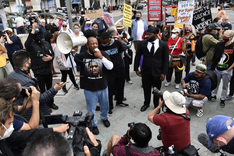 Counterprotesters at White Lives Matter rally