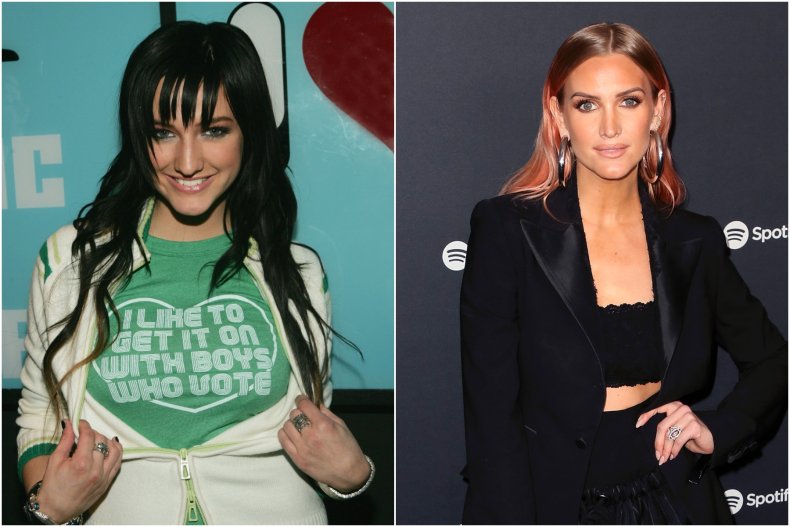 Ashlee Simpson then and now 