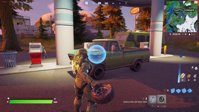 fortnite modifier le véhicule hors route les pneus jettent