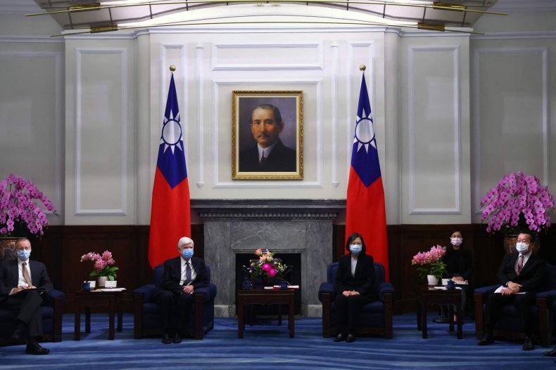 Taiwan President Meets Biden Envoys In Taipei
