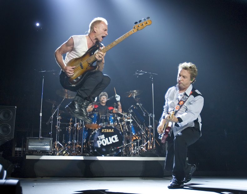 The Police perform on world tour