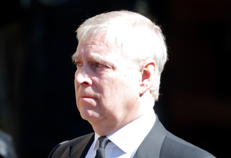 Prince Andrew at Prince Philip's Windsor Funeral