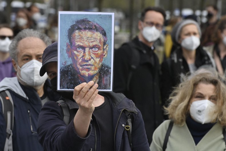 Alexei NAvalny protest in Berlin Germany Putin