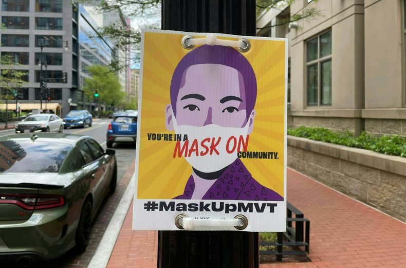 Washington D.C. mask sign April 2021