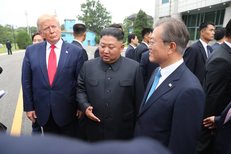 donald, trump, moon, kim, korea, border