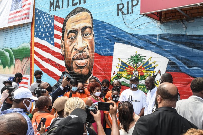 A Mural of George Floyd in Brooklyn