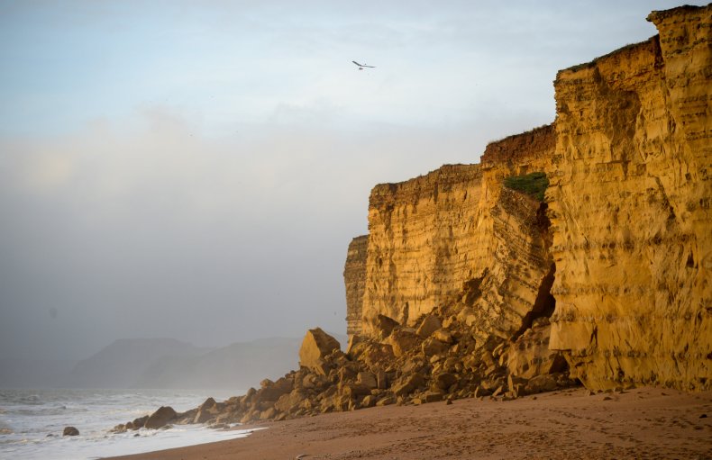 cliff overlooking beach