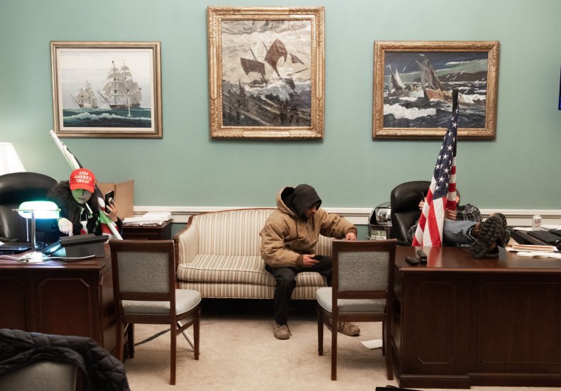 Capitol rioters in Nancy Pelosi's office