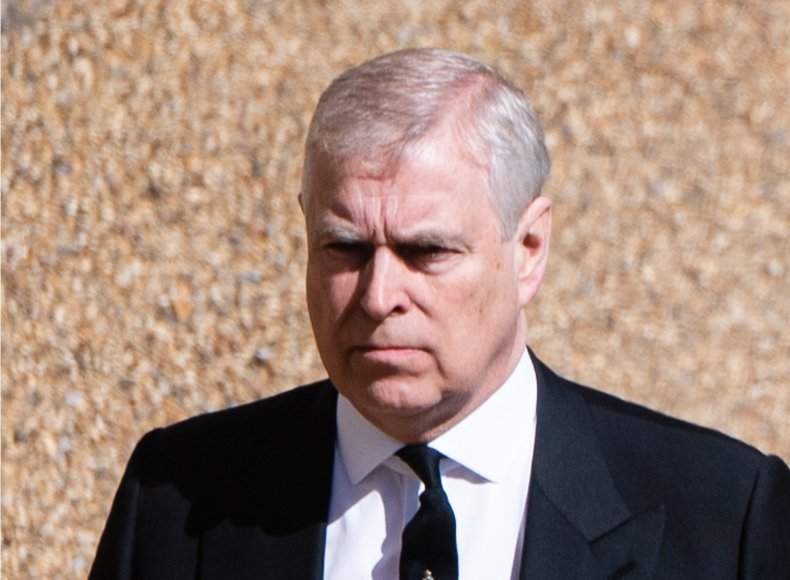 Prince Andrew at Prince Philip Funeral