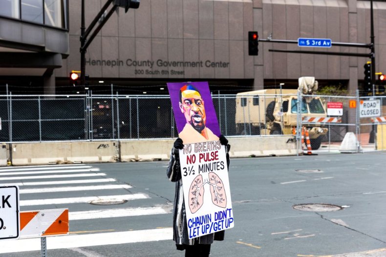 George Floyd protester at Hennepin County Center