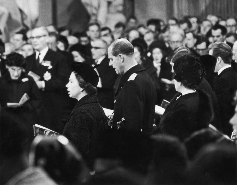 Queen Elizabeth II at Winston Churchill's Funeral