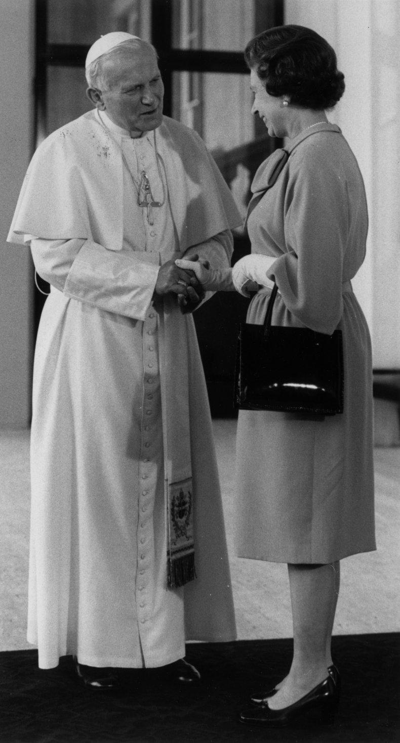 Queen Elizabeth on First Visit by Pope
