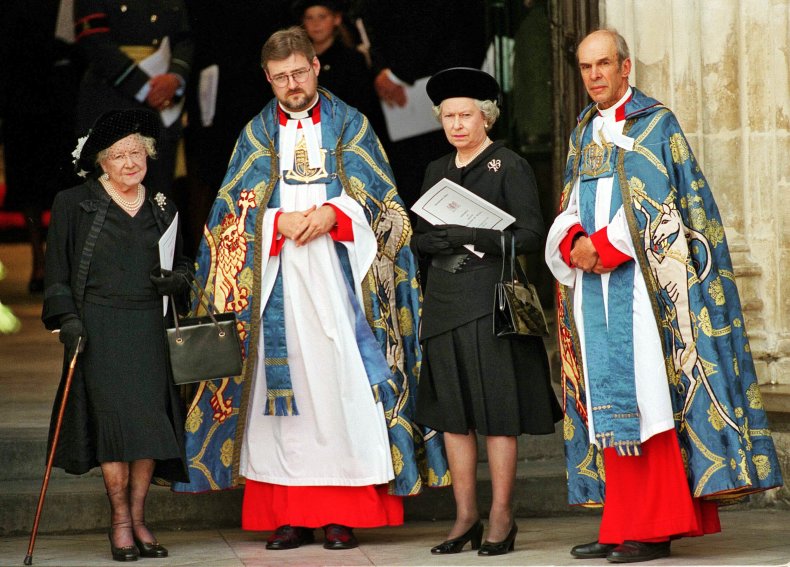 Queen Elizabeth II at Princess Diana's Funeral
