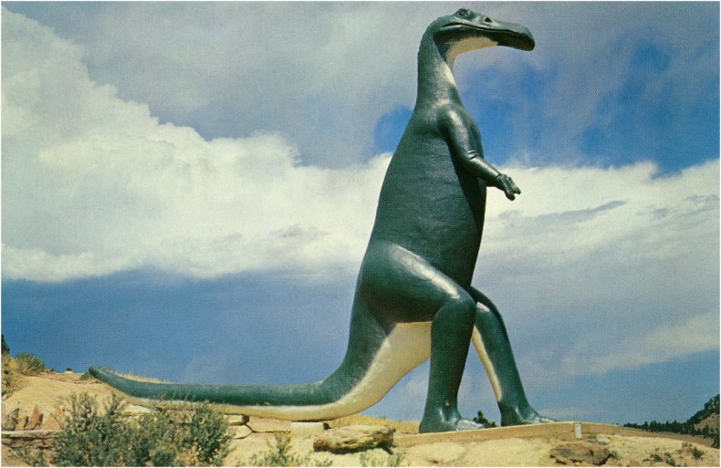 Dinosaur Statue in Desert