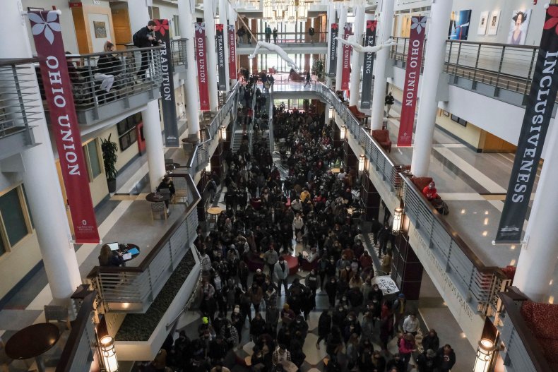Ohio State University protest in April 2021