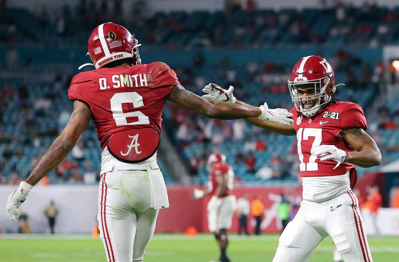DeVonta Smith and Jaylen Waddle