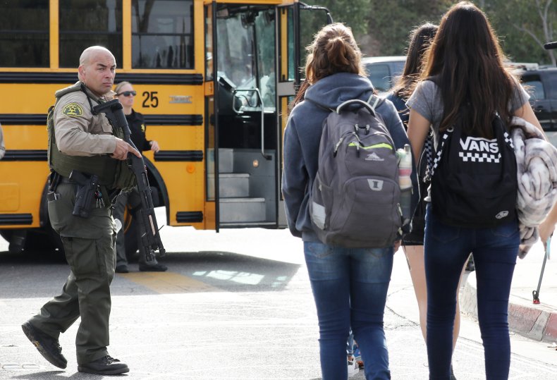 armed police after California school mass shooting