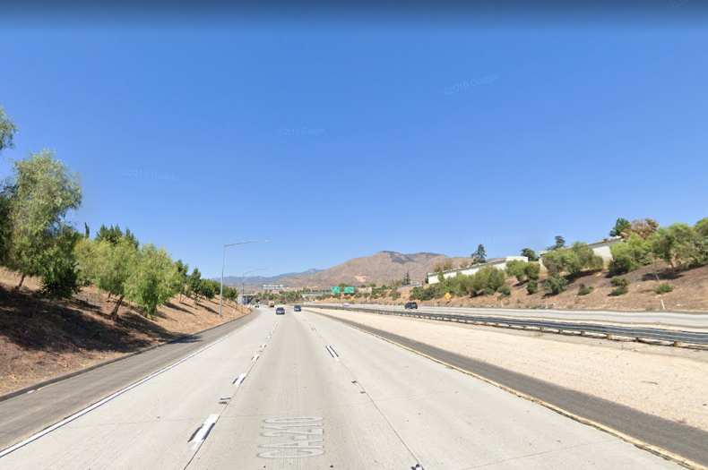 human foot California freeway