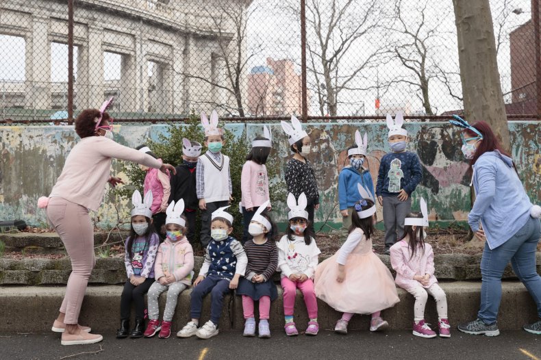 Young children class portrait NYC April 2021
