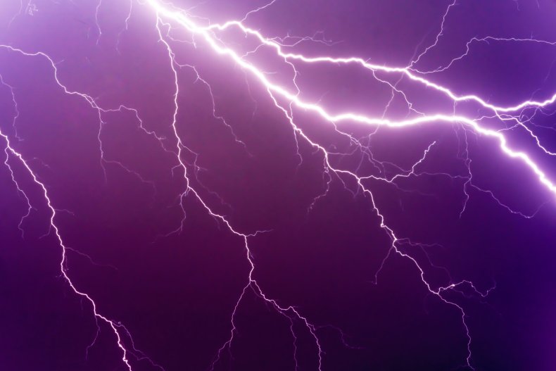 Lightning during a thunderstorm