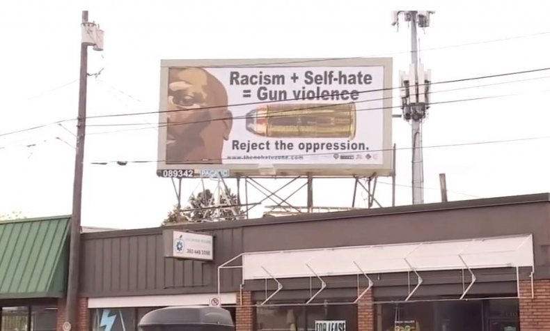 portland billboard anti-racism gun