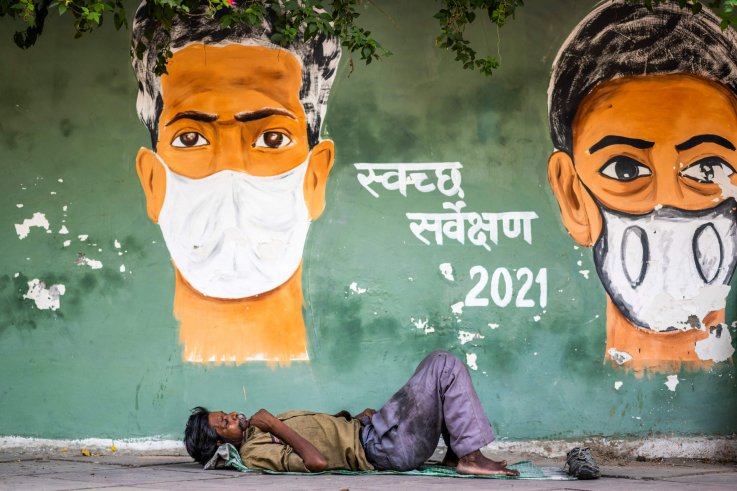 India coronavirus mural