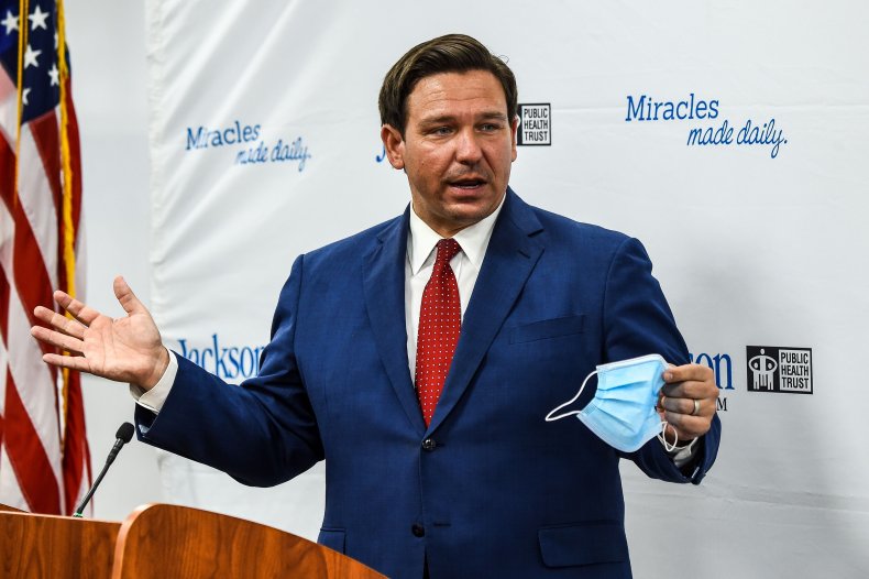 Florida face mask fight punch Ron DeSantis