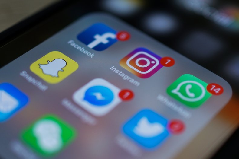 Social media apps on a smartphone