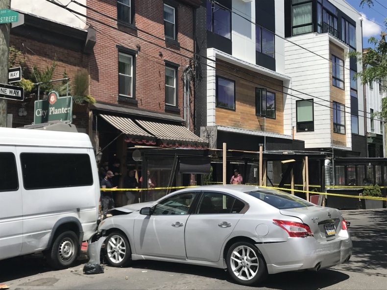 Car Plow Restaurant Outdoor Dining Injured Stretchers