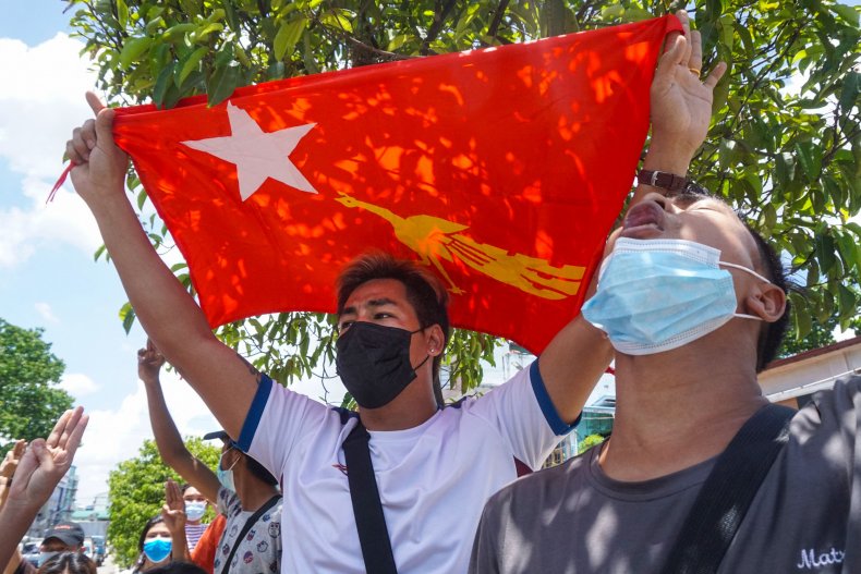 Protester in Myanmar